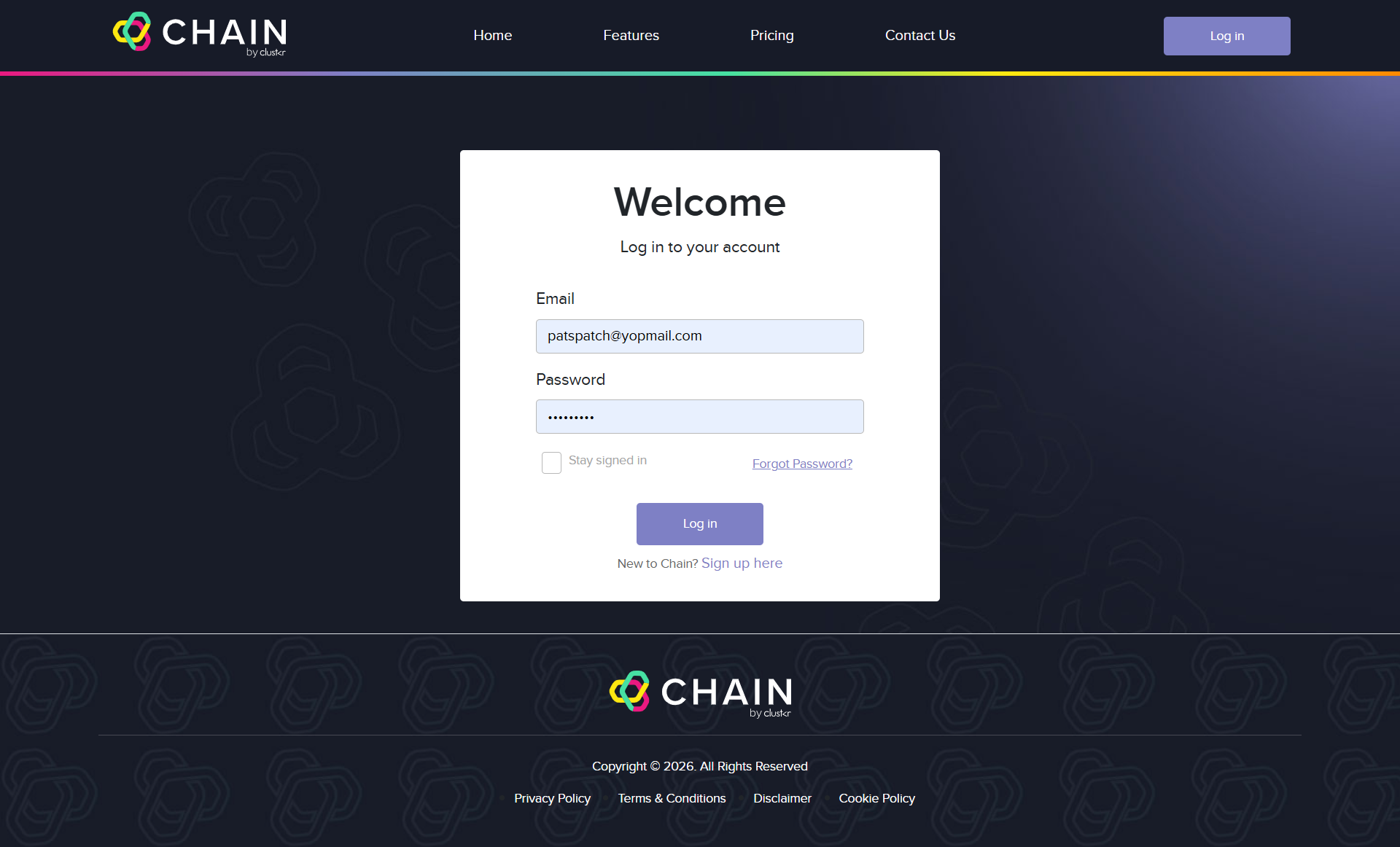 Connect with Chain — Restaurant–Supplier Platform screen 2