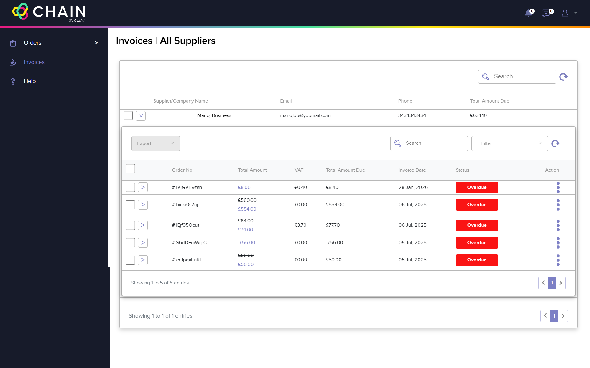 Connect with Chain — Restaurant–Supplier Platform screen 4