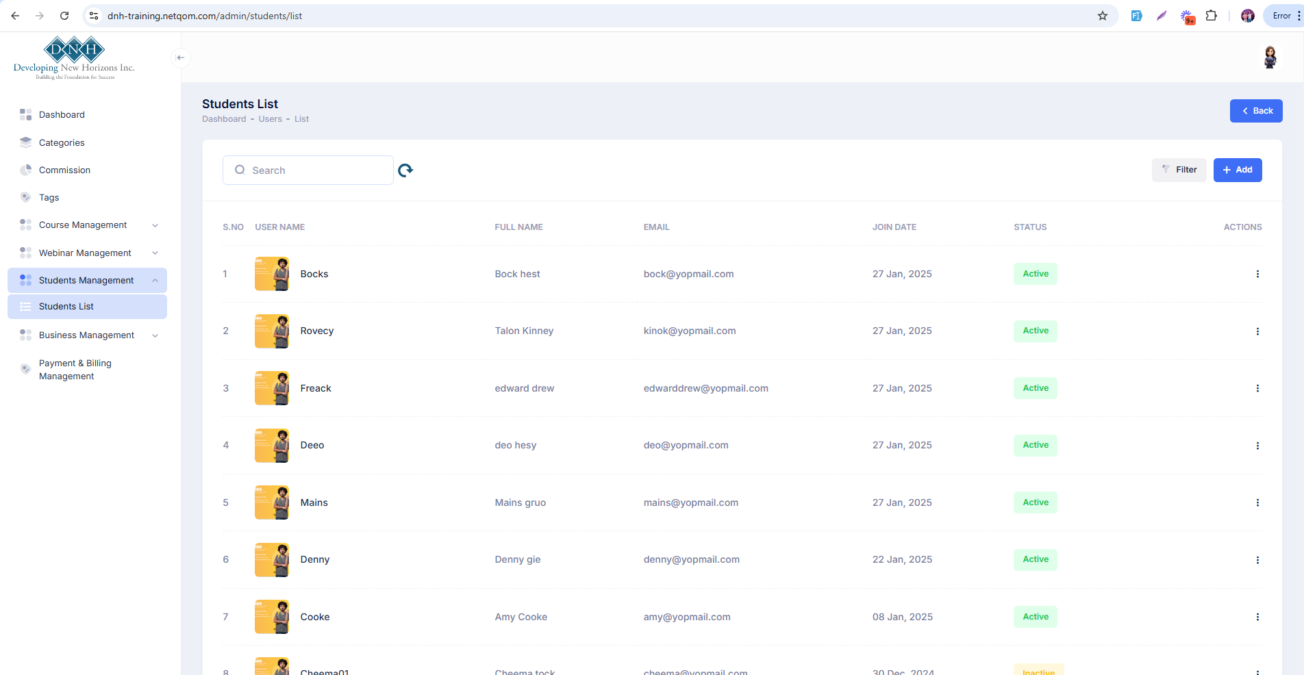 DNH Training — Learning Platform screen 6