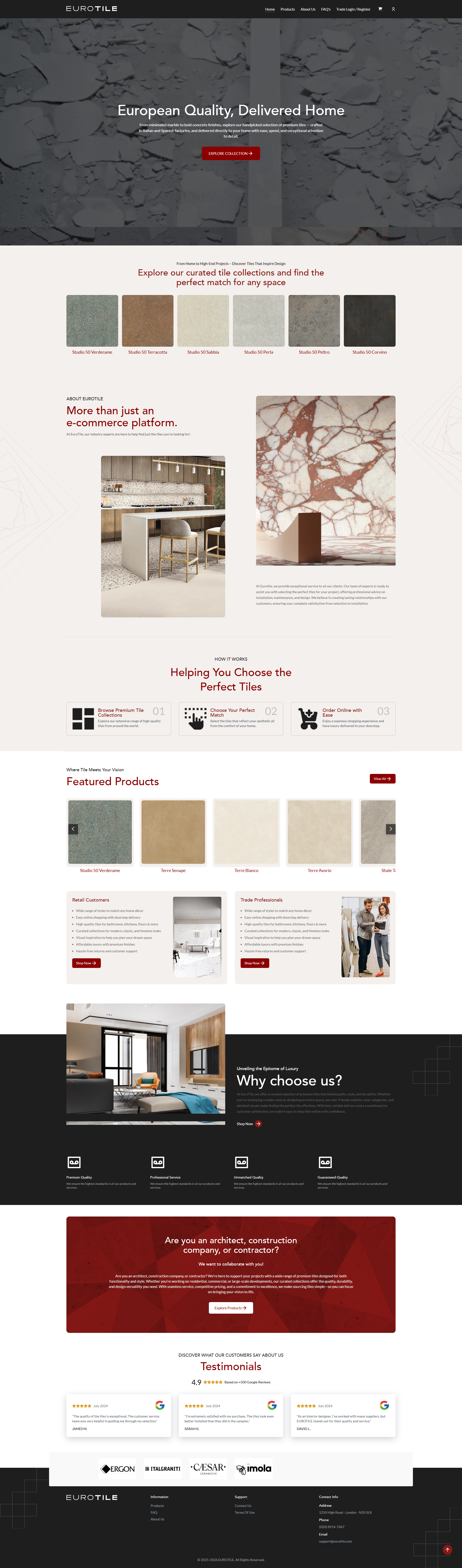 EuroTiles Commerce & Admin Platform screen 2