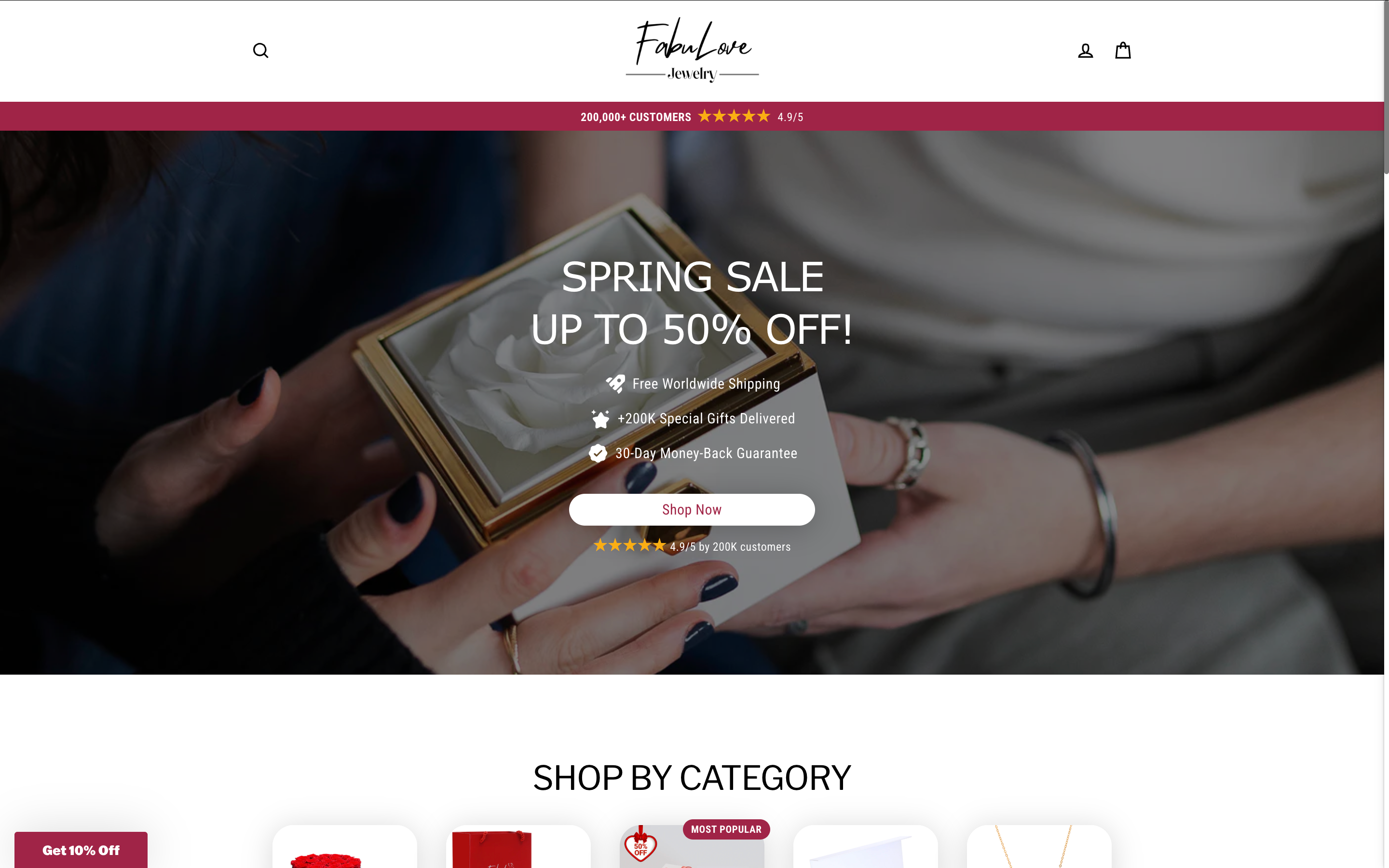 Fabulove — Jewellery Commerce screen 2
