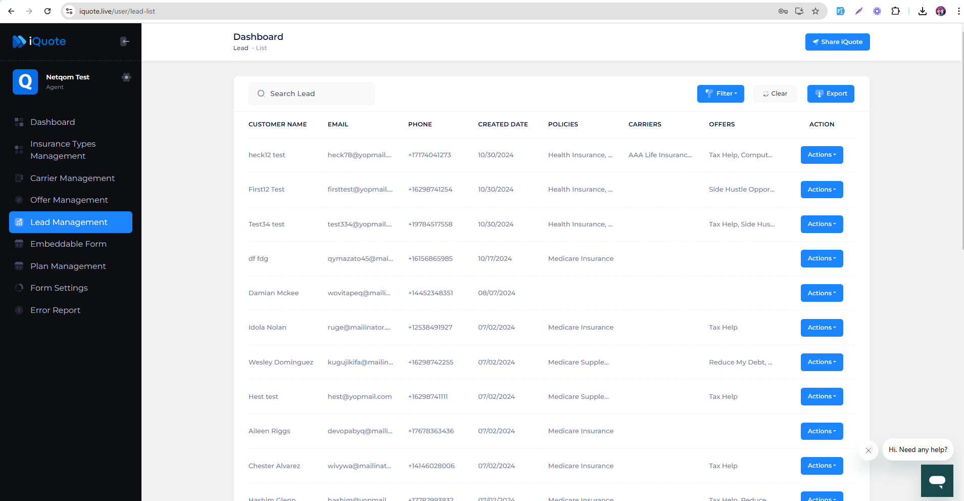iQuote.live — Quote & Scheduling Platform screen 4