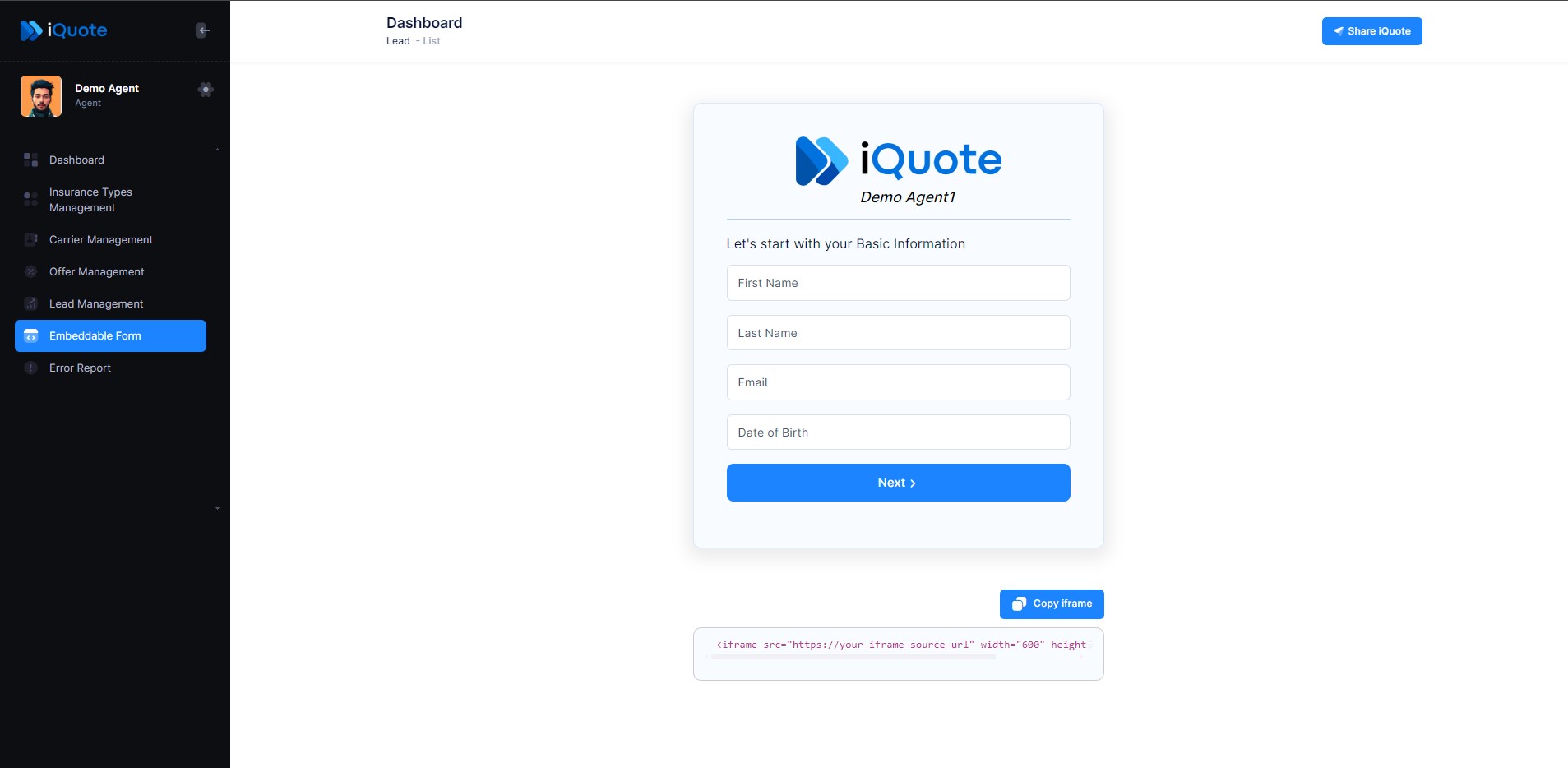 iQuote.live — Quote & Scheduling Platform screen 5