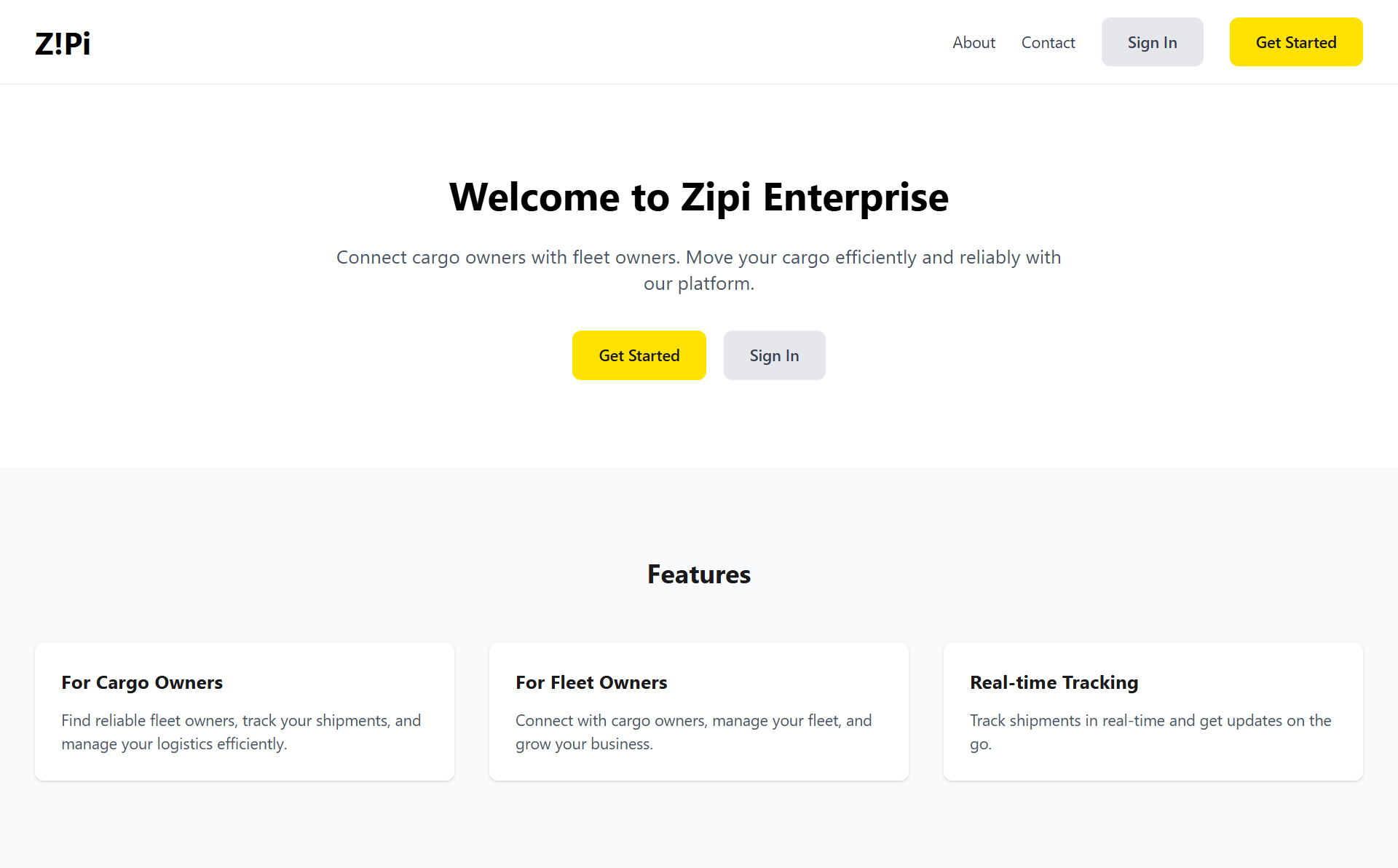 Zipi — Freight Logistics Marketplace screen 2