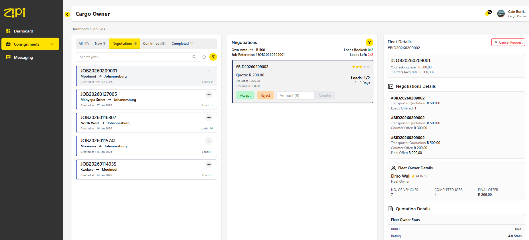 Zipi — Freight Logistics Marketplace screen 3