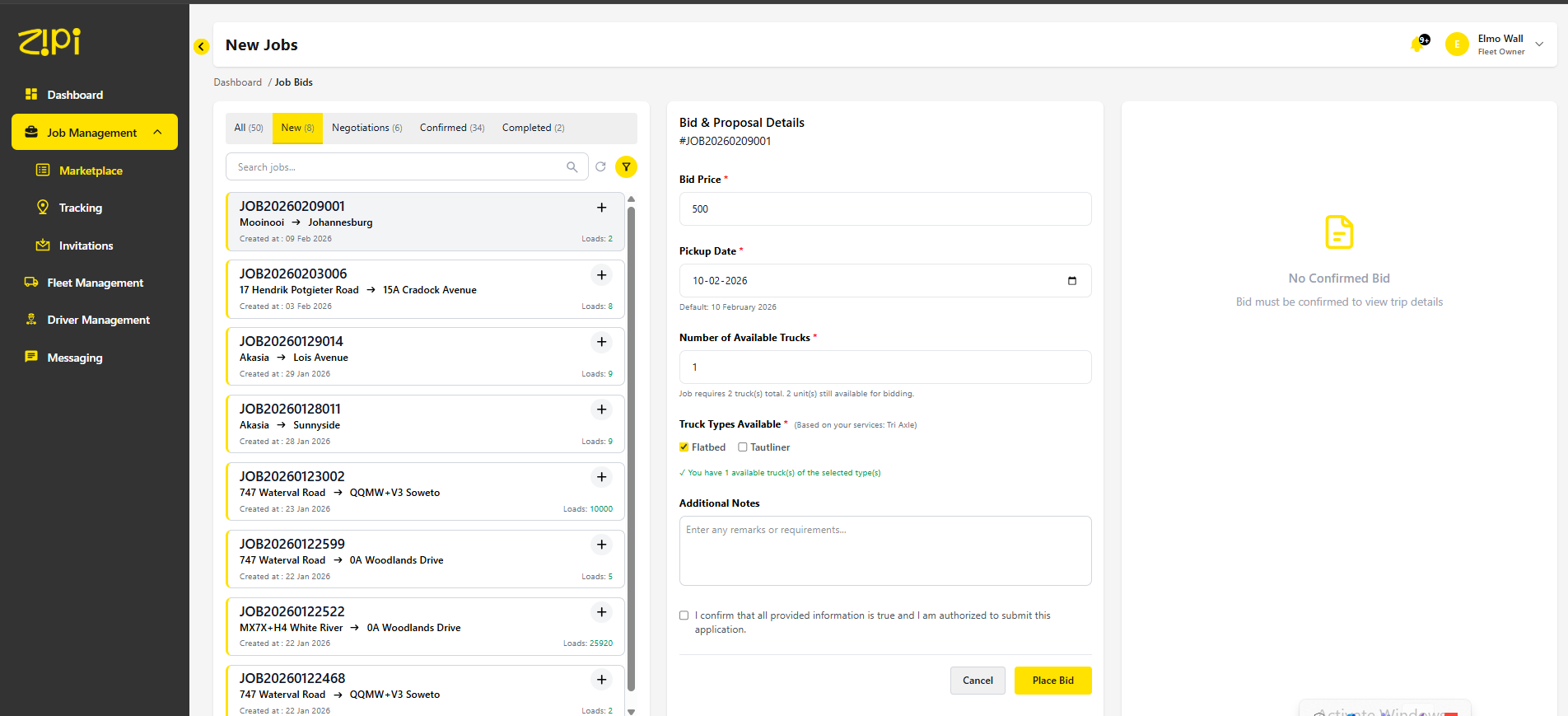 Zipi — Freight Logistics Marketplace screen 5